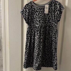 Old Navy Charcoal Leopard Print Kids Dress